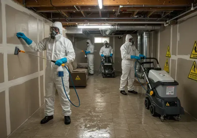 Basement Moisture Removal and Structural Drying process in Manassas Park, VA